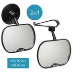 Kit com Espelho Retrovisor + 2 Protetor Solar bebê Carro proteção Ventosa Buba