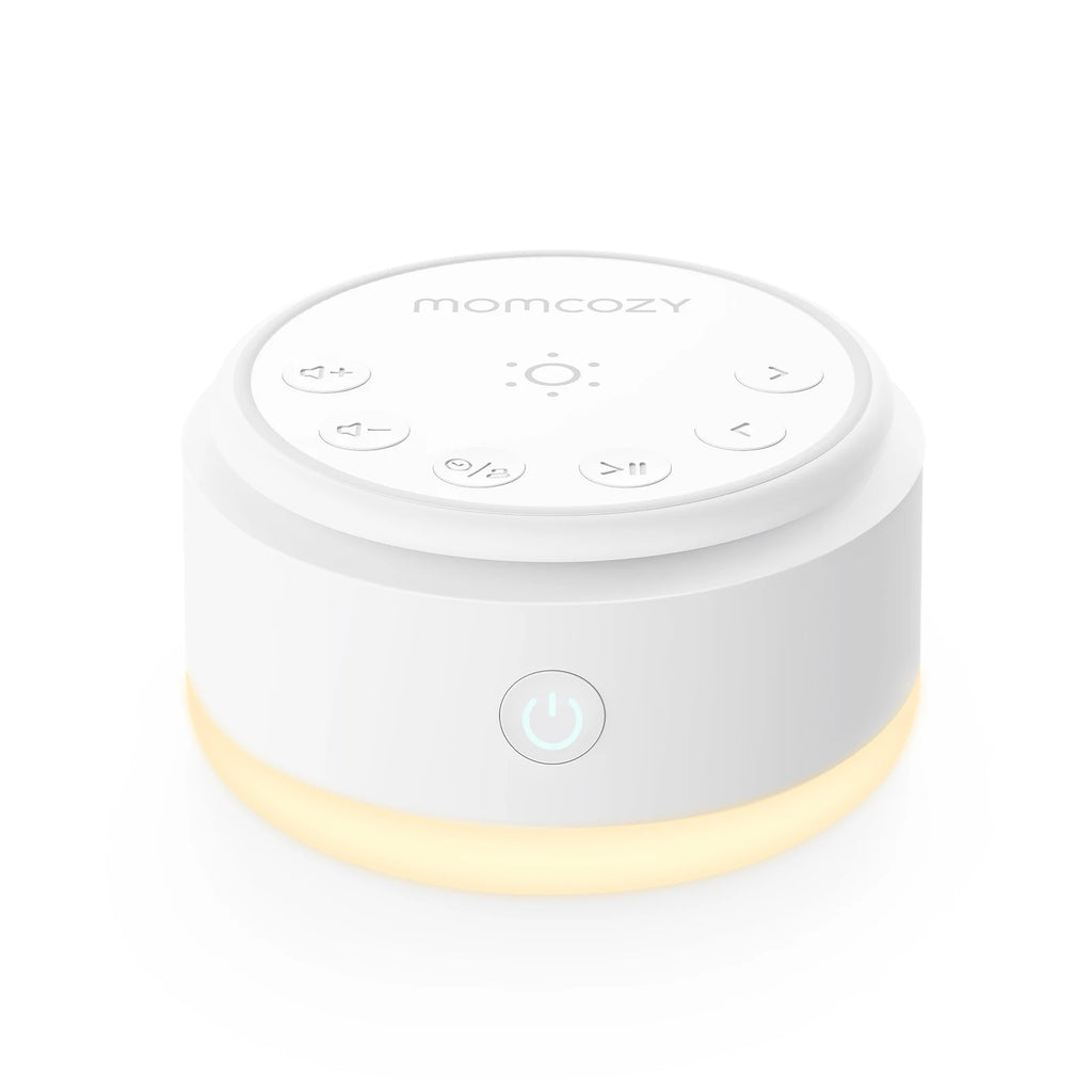 Momcozy Sound Machine for Baby, Portable Rechargeable, 20 Sleep Sounds White Noise Machine with Nursery Night Light, Travel