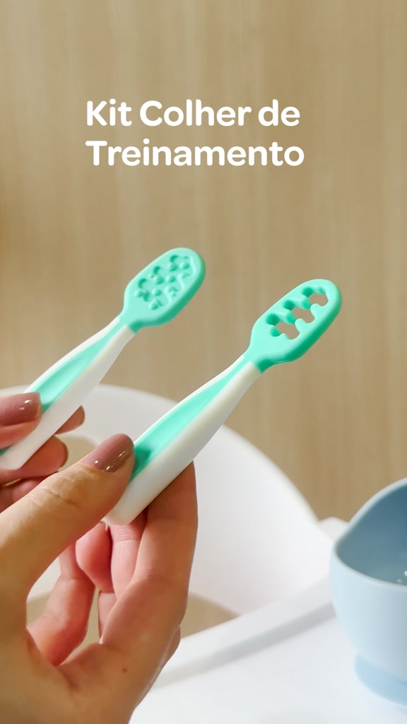 Colher de Treinamento 2 Estágios para Bebê – Estimula Autoalimentação +6 Meses