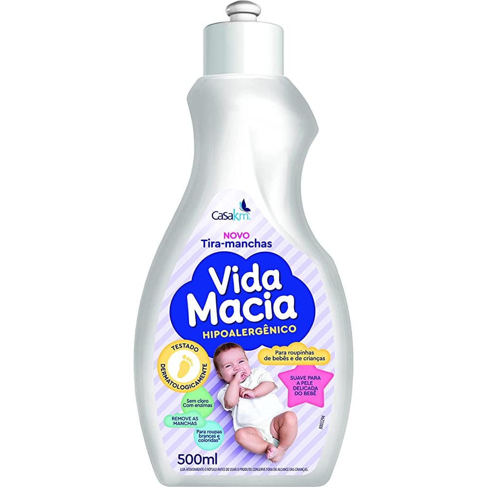 Tira Manchas Hipoalergênico Para Roupas De Bebe Bebê Vida Macia De 500 Ml no