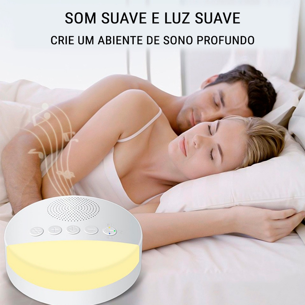 Aparelho Máquina de ruído branco Calmante Bebê Sono Relaxamento USB Recarregável luz noturna