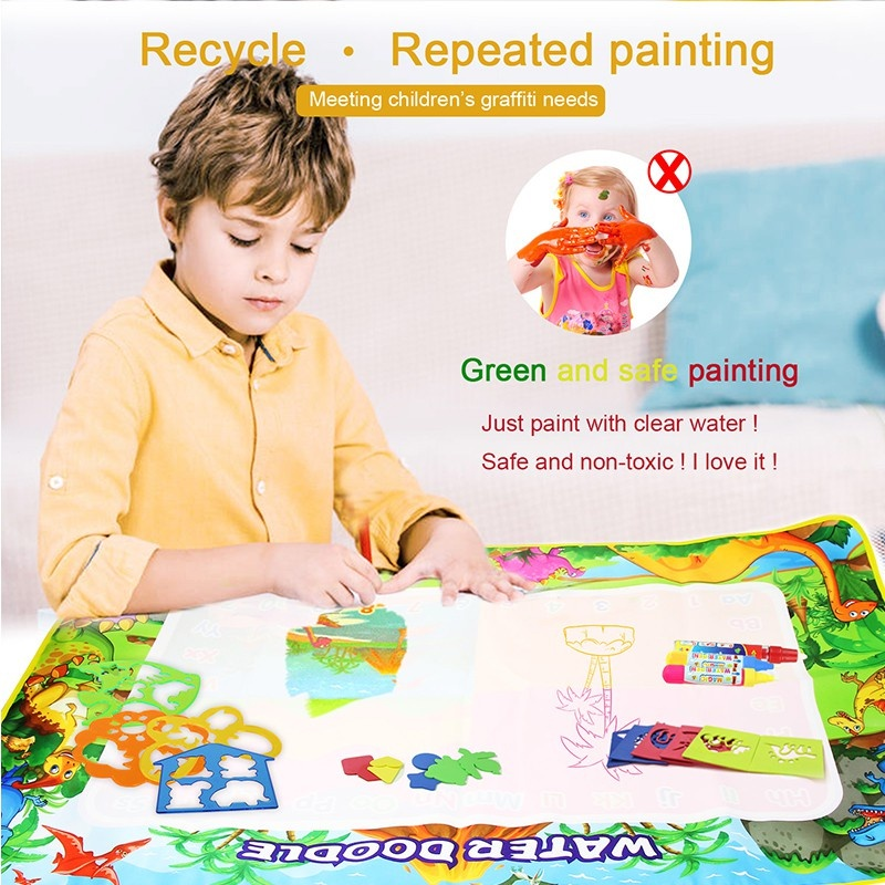 Tapete De Desenho De Água Grande 100x150cm Brinquedo Doodle Placa De Pintura Infantil Com 3 Canetas Mágicas Educativo