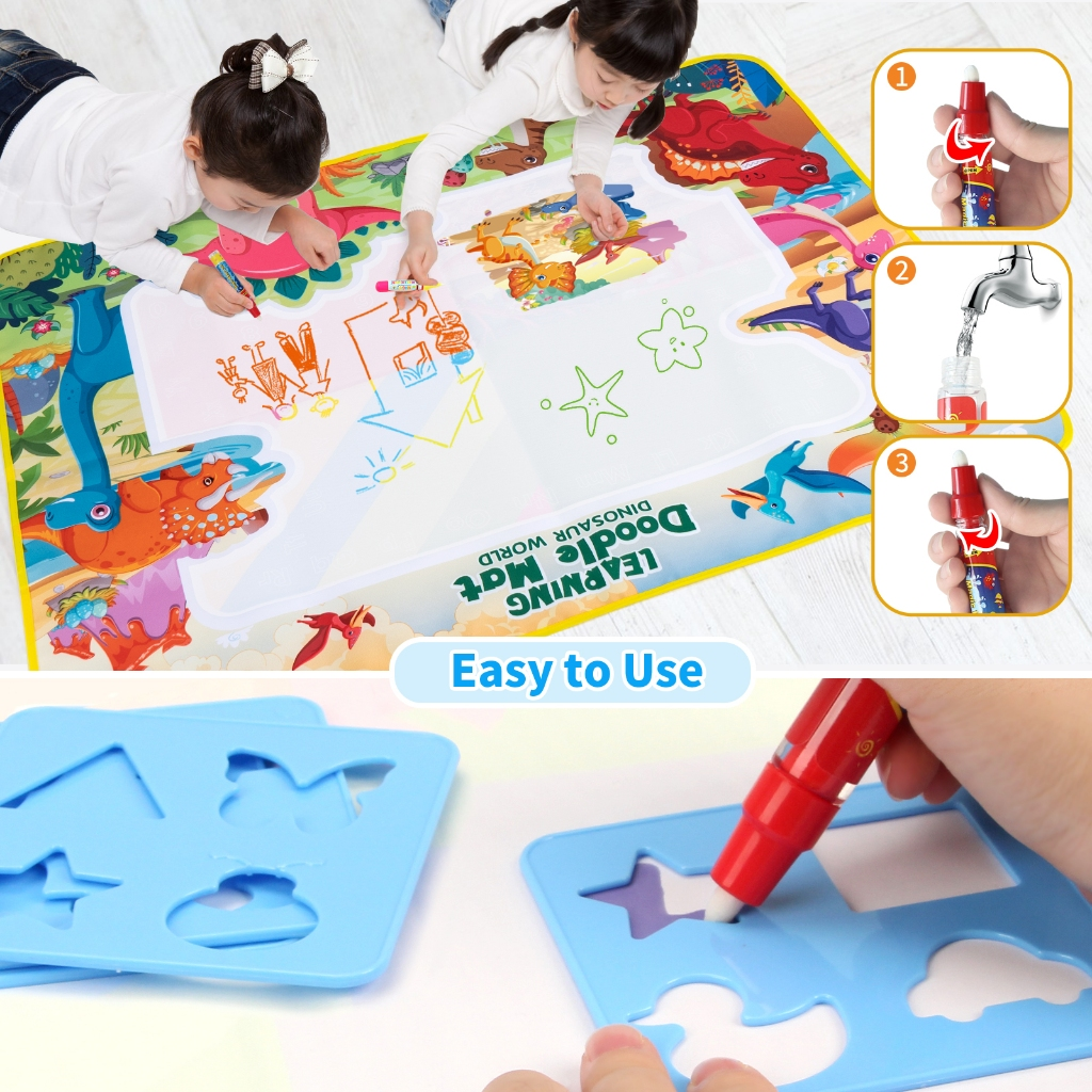 Tapete De Desenho De Água Grande 100x150cm Brinquedo Doodle Placa De Pintura Infantil Com 3 Canetas Mágicas Educativo