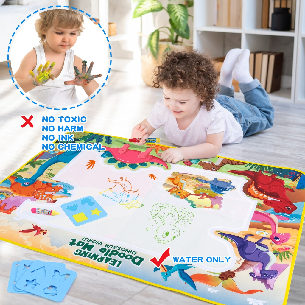Tapete De Desenho De Água Grande 100x150cm Brinquedo Doodle Placa De Pintura Infantil Com 3 Canetas Mágicas Educativo