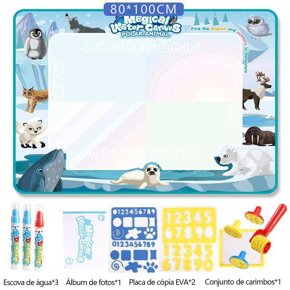 Tapete Mágico de Desenho com Água – Reutilizável e Sem Sujeira