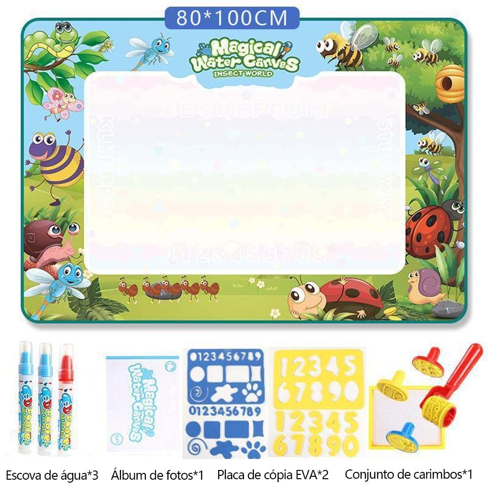 Tapete Mágico de Desenho com Água – Reutilizável e Sem Sujeira