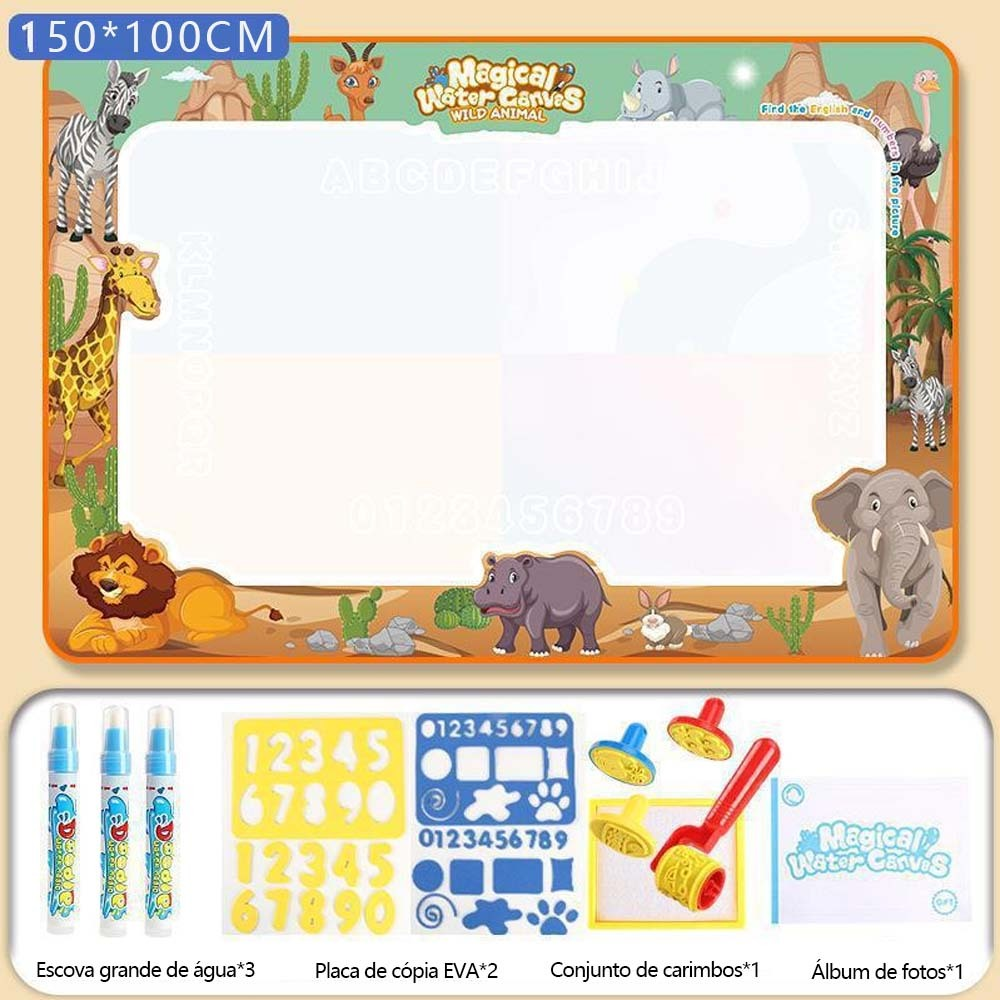 Tapete Mágico de Desenho com Água – Reutilizável e Sem Sujeira