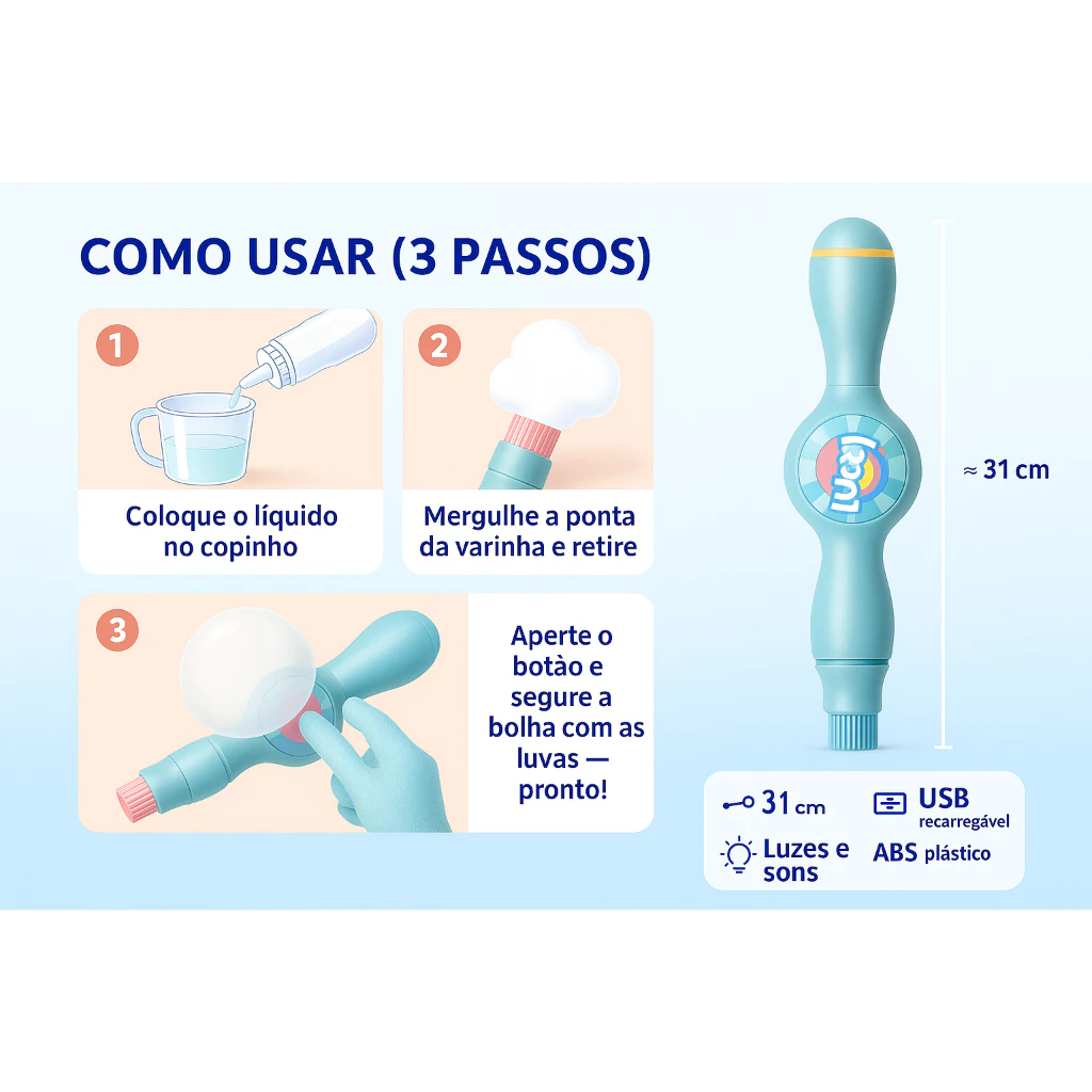 Brinquedo Máquina de Bolha de Sabão com Fumaça Neblina Brinquedo Bolinha de Sabão Com Luvas