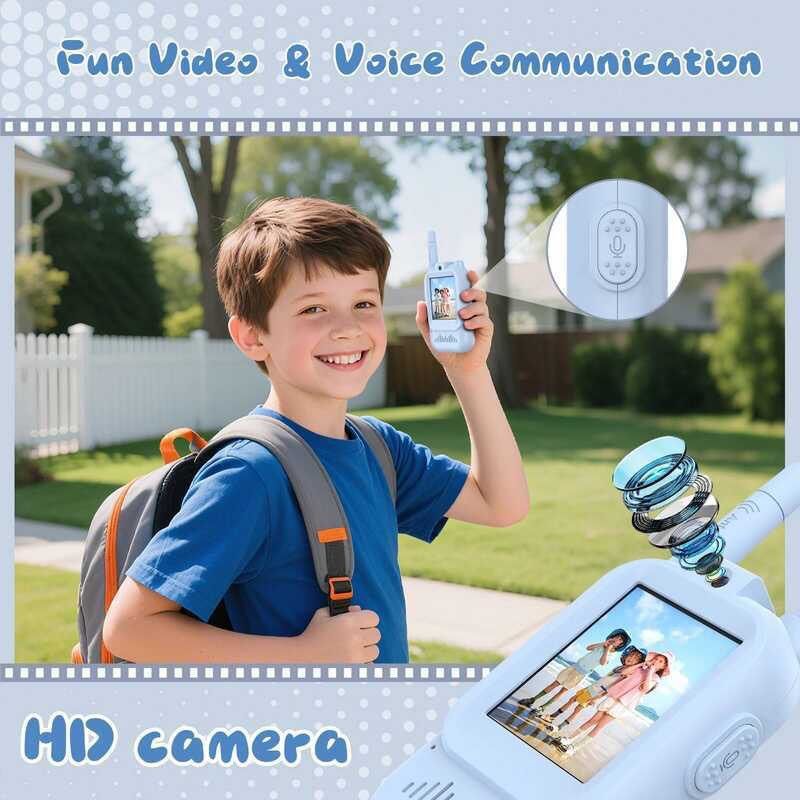 R$20 off  Walkie-talkie Infantil com Vídeo | Brinquedo Intercomunicador Carregável