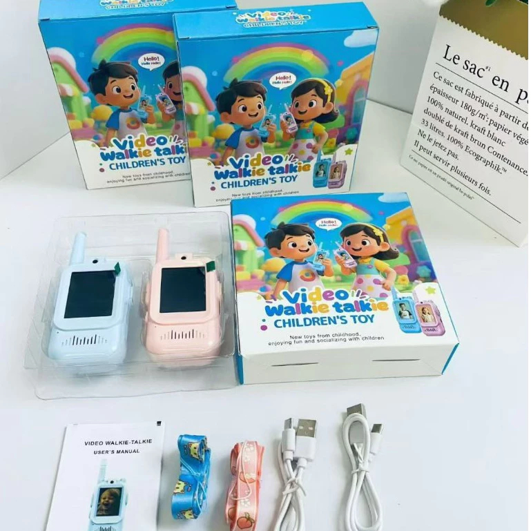 R$20 off  Walkie-talkie Infantil com Vídeo | Brinquedo Intercomunicador Carregável