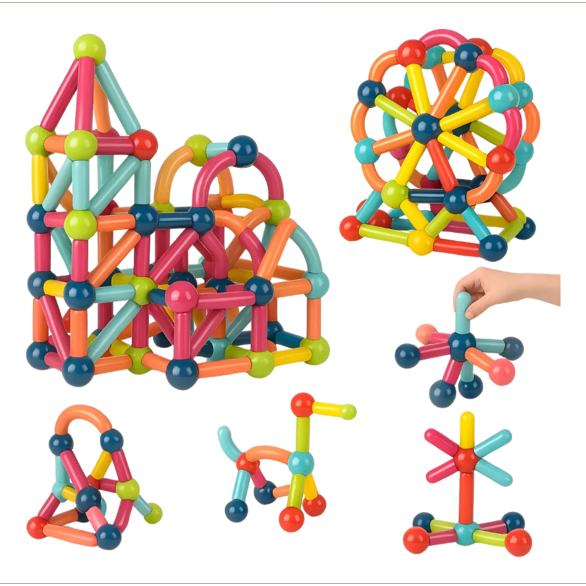 Blocos de Montar Magnéticos Infantil – Kit Educativo Inteligente