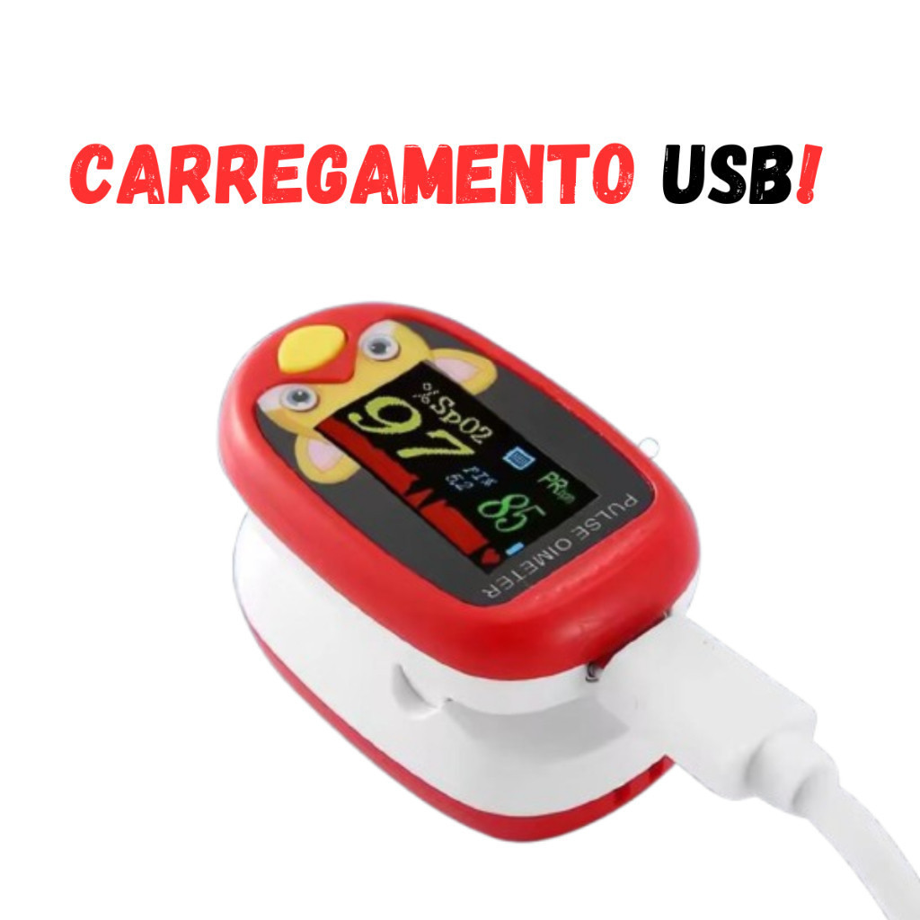 Oxímetro Infantil Neonatal Pediátrico De Dedo Digital Crianças Medidor Oxigênio Recarregável Pulse Yihan