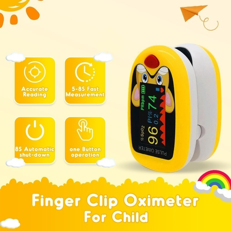 Oxímetro Infantil Neonatal Pediátrico De Dedo Digital Crianças Medidor Oxigênio Recarregável Pulse Yihan