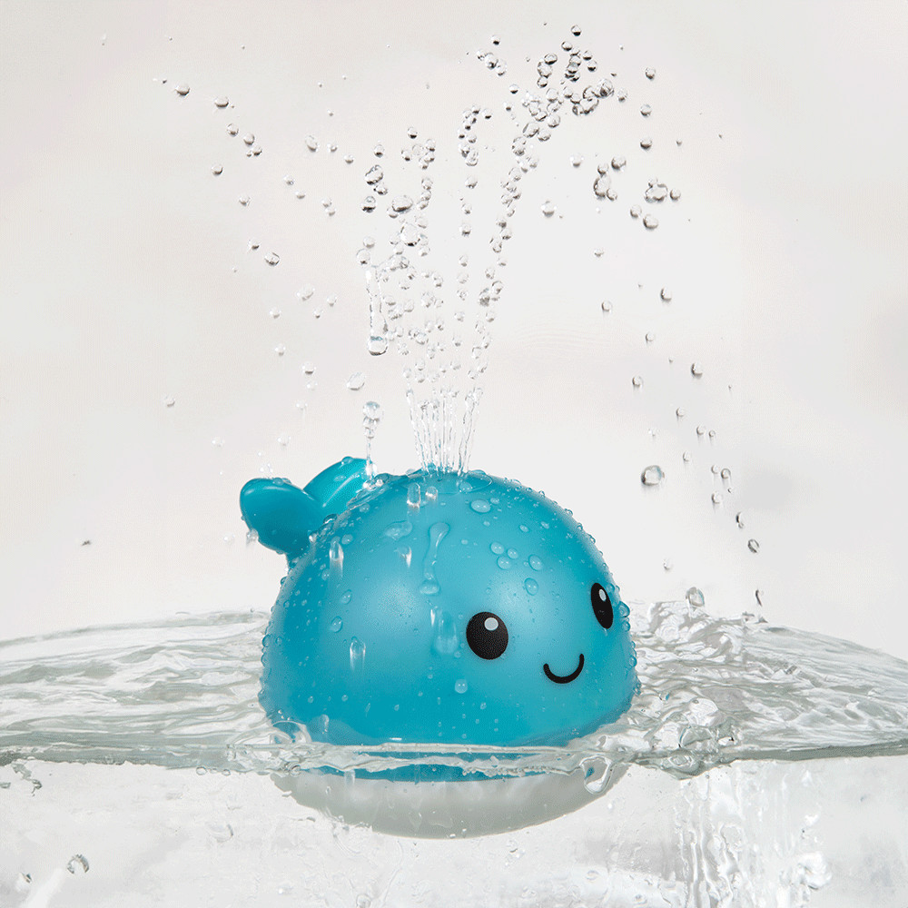 Brinquedo de Banho Baleia Buba Com luz Esguicha água